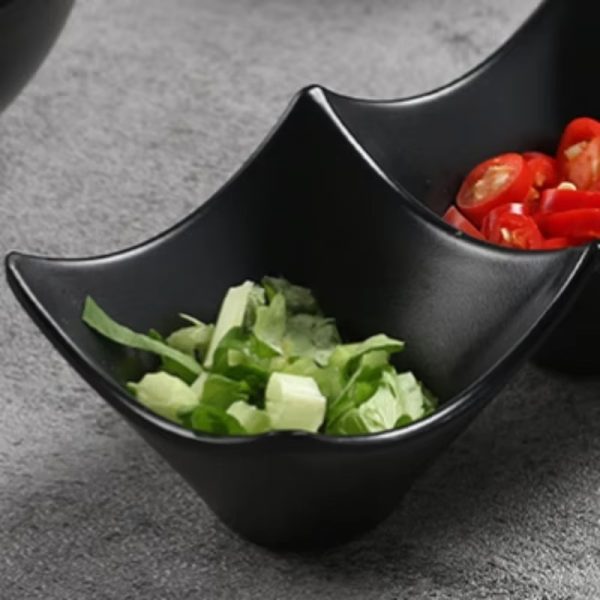 3-compartment Dipping Sauce Dish – Bpa-free Plastic Condiment Server For Hot Pot, Sushi, Appetizers – Microwave & Dishwasher Safe (random Color)