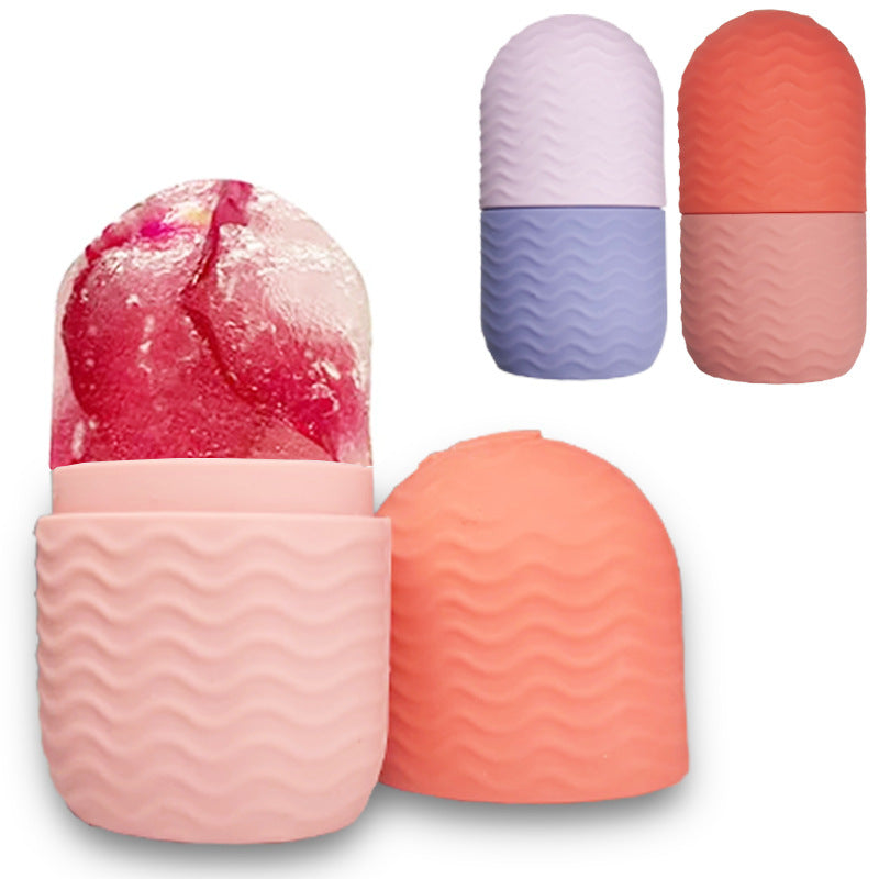 Face Ice Roller Silicone,Ice Roller Facial Massage | Silicone Cleansing Ice Lattice | Ice Cube Roller With Scrub.Random colors/