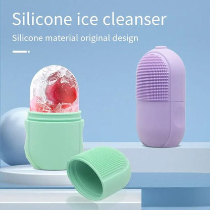Face Ice Roller Silicone,Ice Roller Facial Massage | Silicone Cleansing Ice Lattice | Ice Cube Roller With Scrub.Random colors/